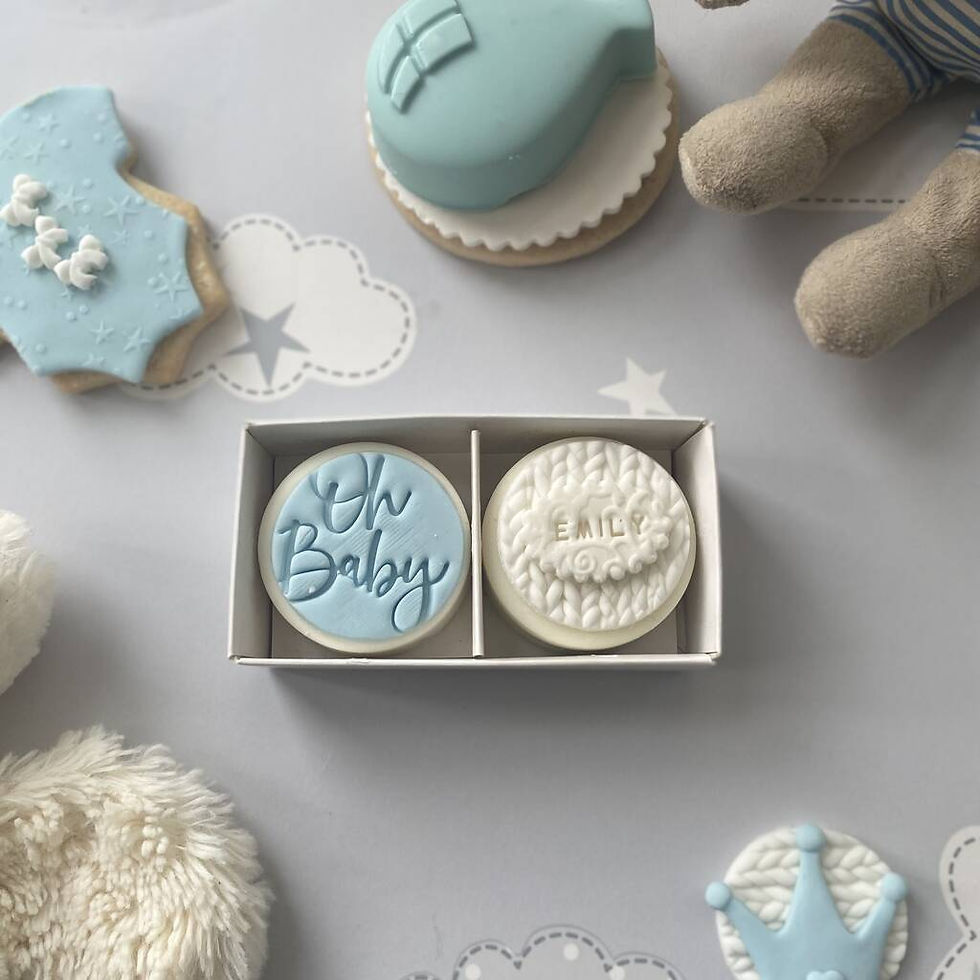Thumbnail: Personalised Baby Twin Chocolate Coated Oreo Gift