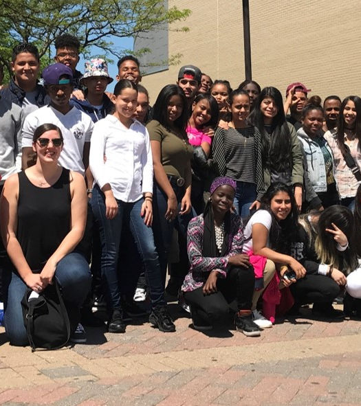 Students on college trip