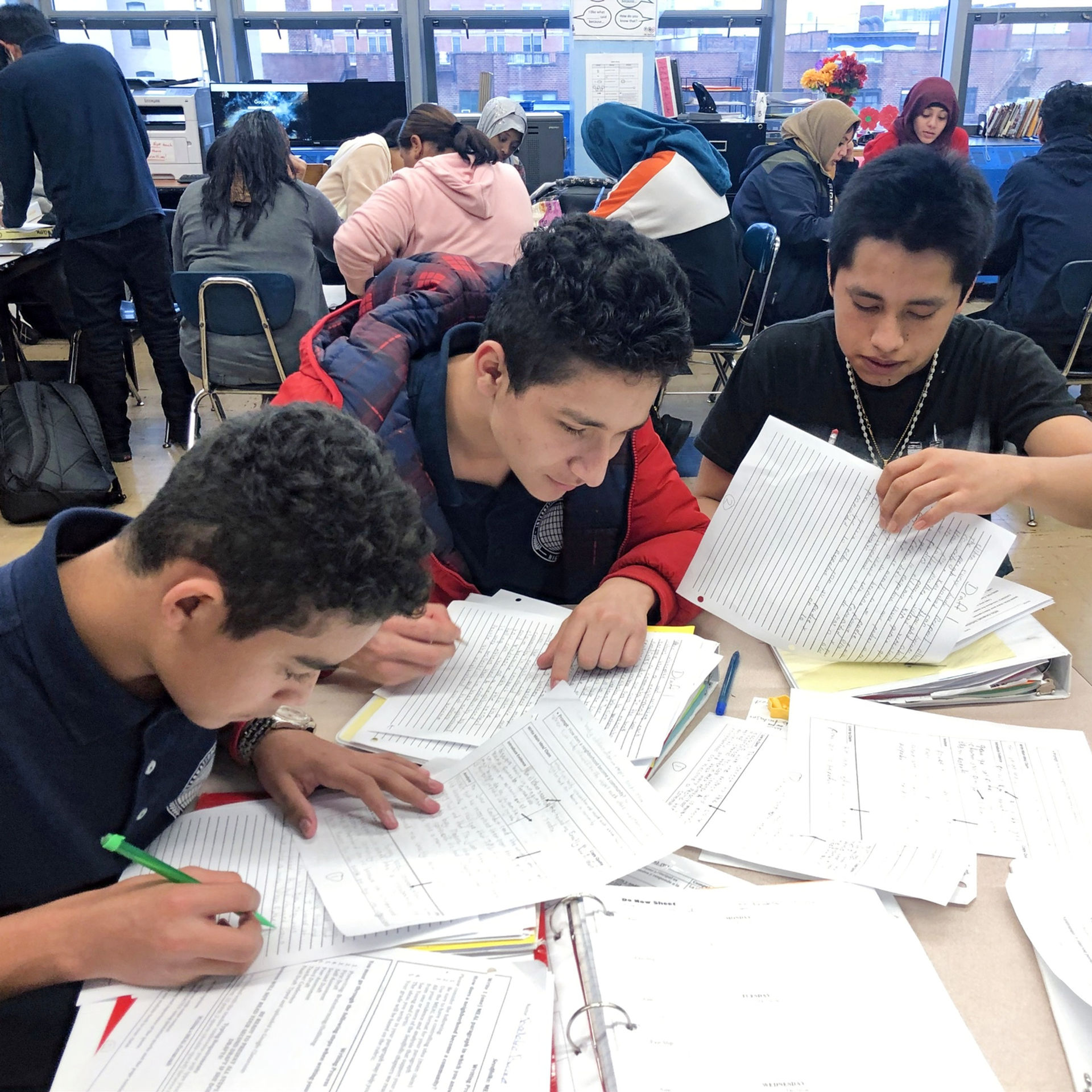 Student working on classwork