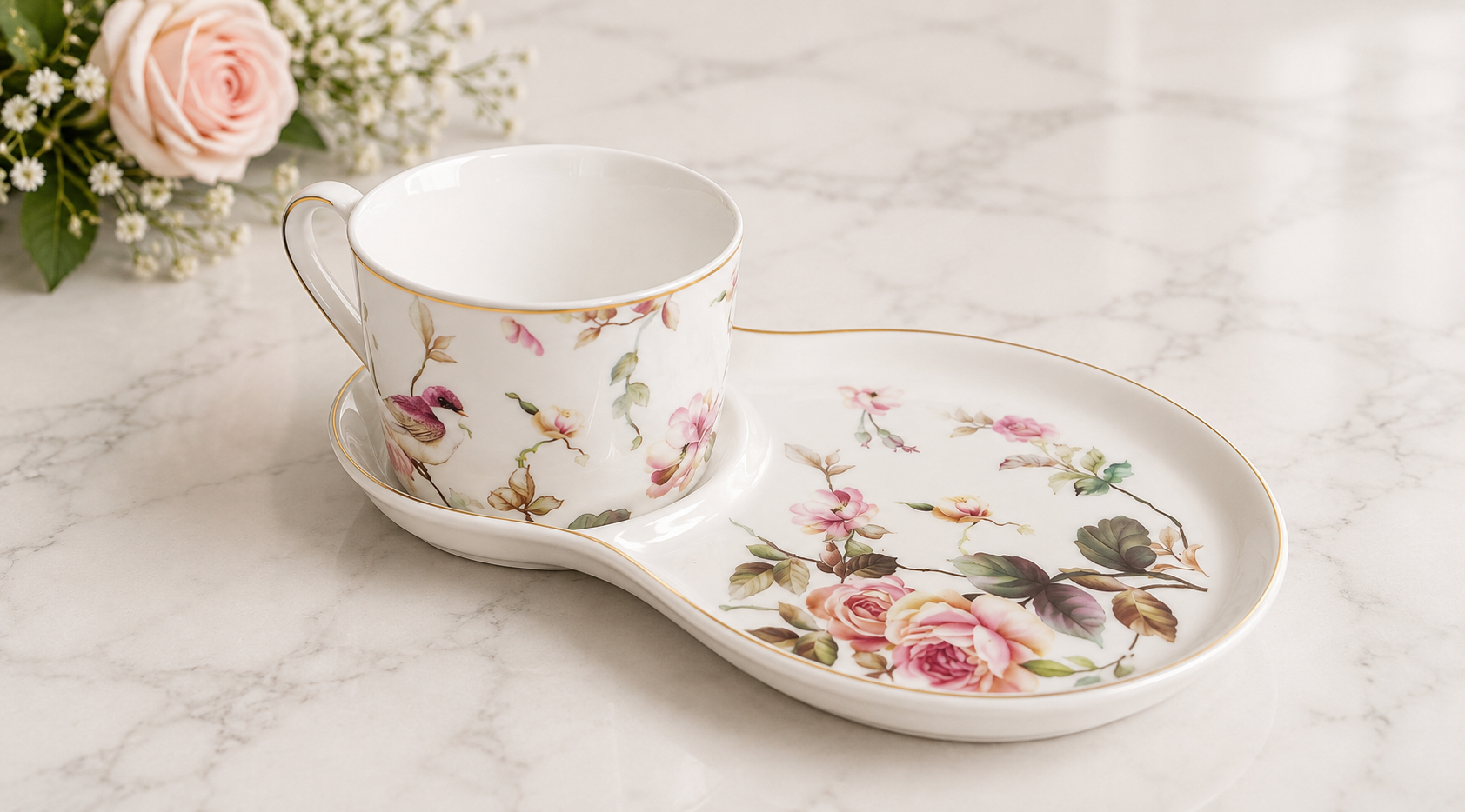 Blossom & Bird Tea Cup Snack Set