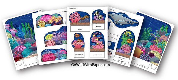 printable coral reef diorama pages