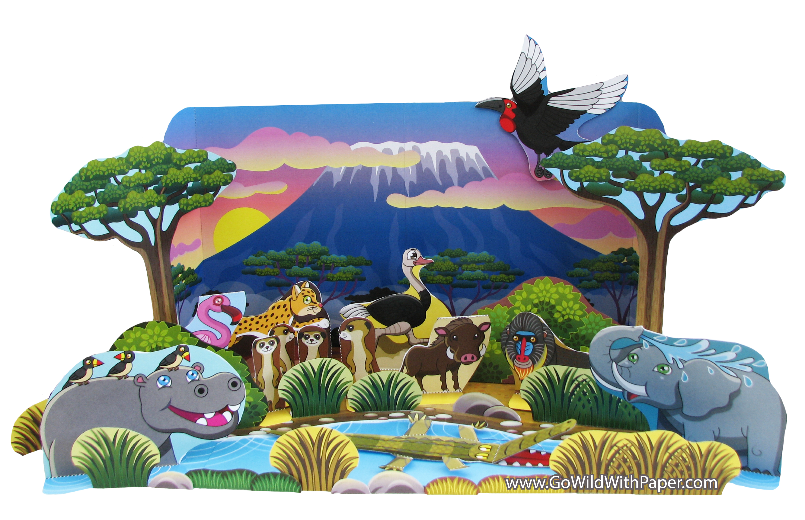 African Waterhole Diorama