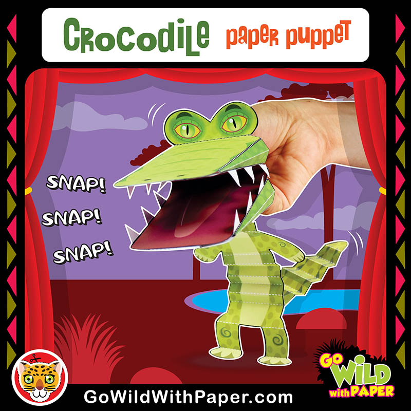 Printable Crocodile Puppet