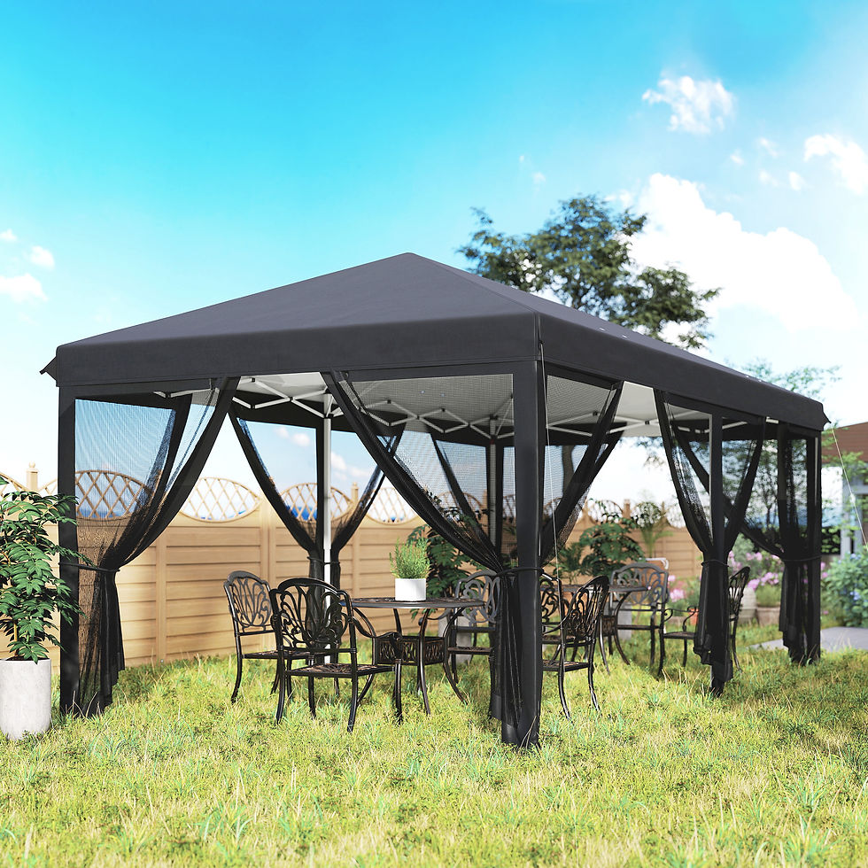Thumbnail: 3 x 6m Pop Up Gazebo, Outdoor Canopy Shelter, Marquee Party Wedding Tent with 6