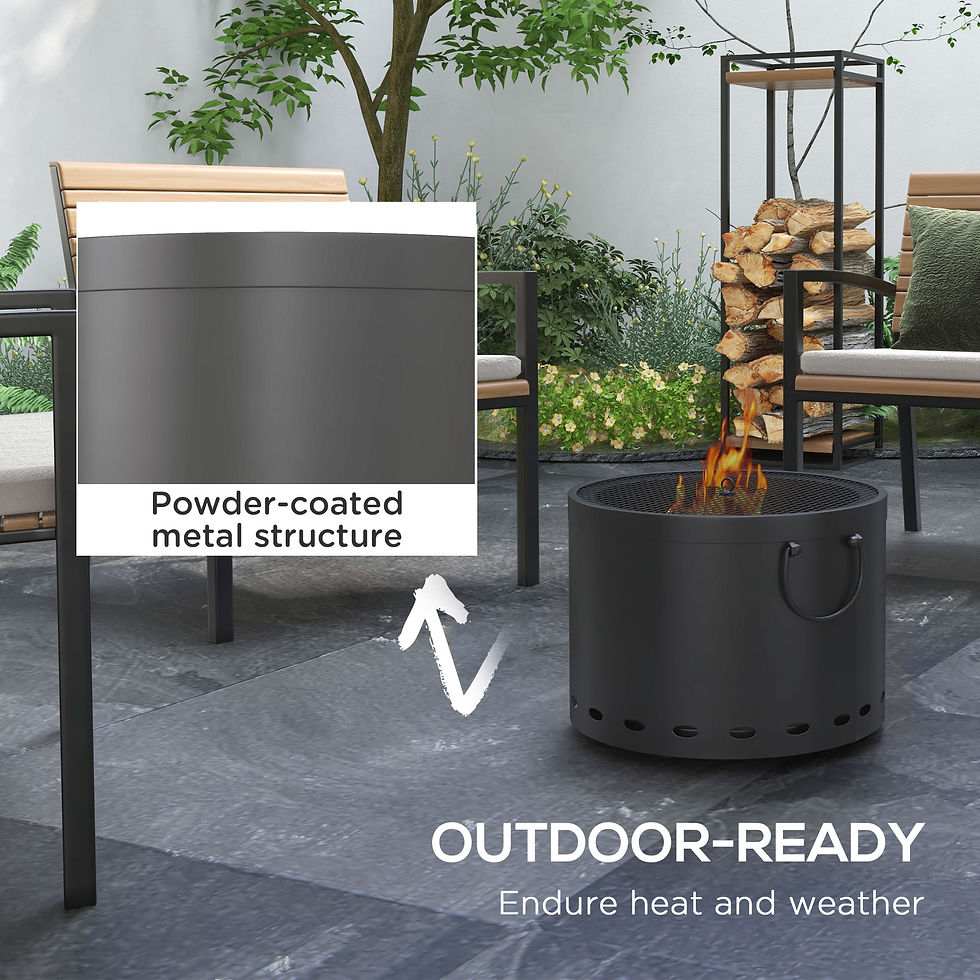 Thumbnail: Smokeless Fire Pit, 38cm Portable Wood Burning Firepit with Spark Screen and Pok