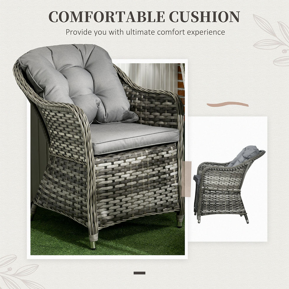 Thumbnail: Outsunny Seven-Piece Rattan Dining Set - Grey