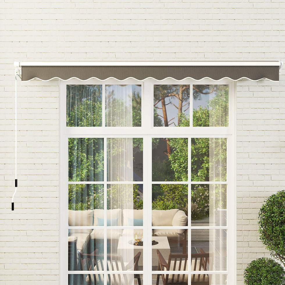 Thumbnail: 3 x 2.5m Garden Patio Manual Awning, Retractable Canopy Sun Shade Shelter with F
