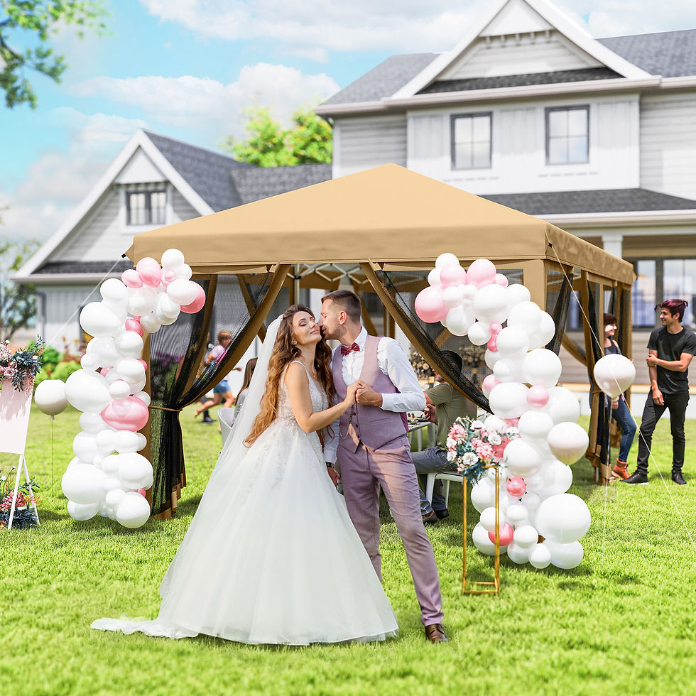 Thumbnail: 3 x 6m Pop Up Gazebo, Outdoor Canopy Shelter, Marquee Party Wedding Tent with 6