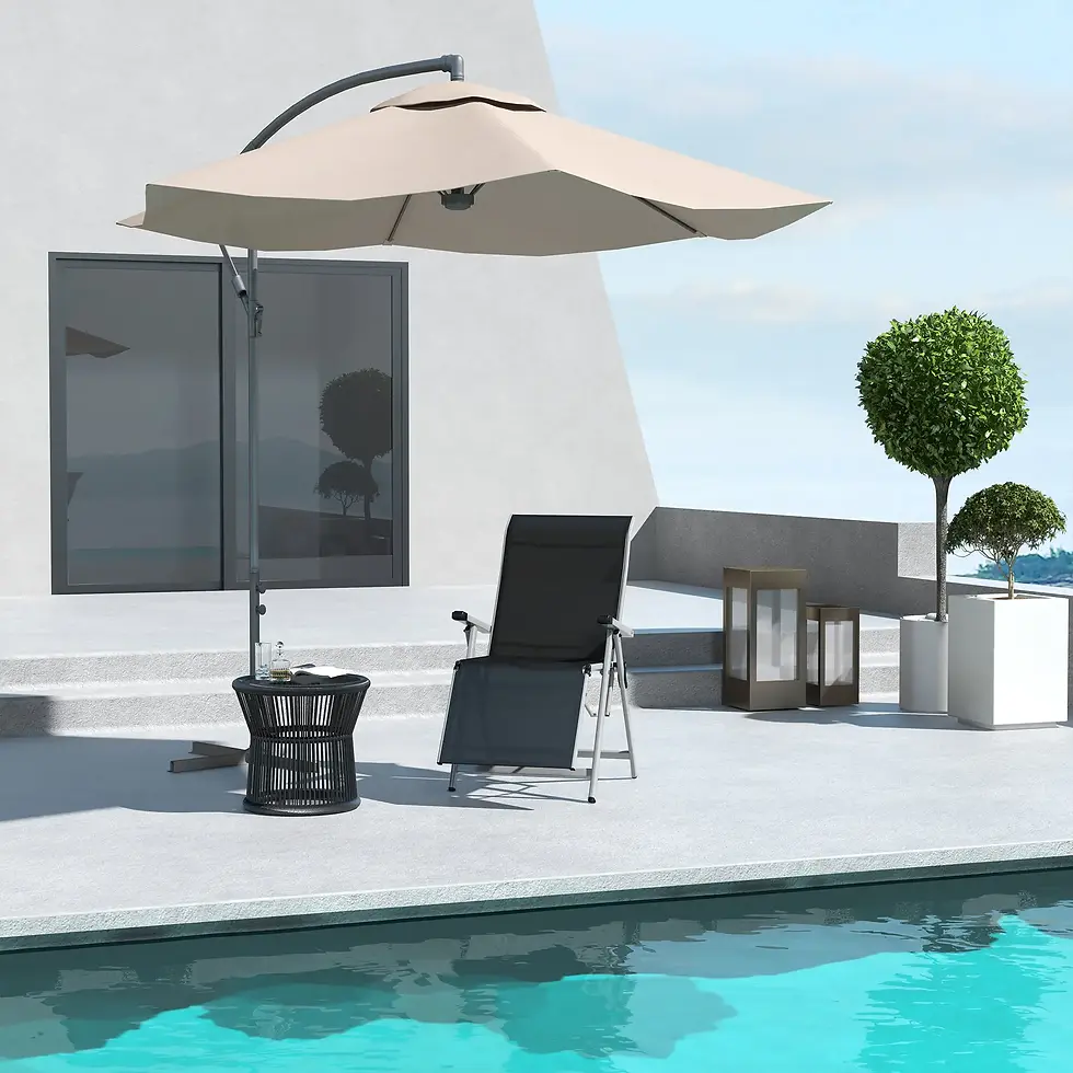 Thumbnail: Outdoor Sun Lounger 10-Position Adjustable Texteline Folding Reclining Chairs