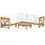 Thumbnail: Outsunny 6 PCS Elegant Wood Frame Outdoor Patio Dining Set w/ Cushions - Cream