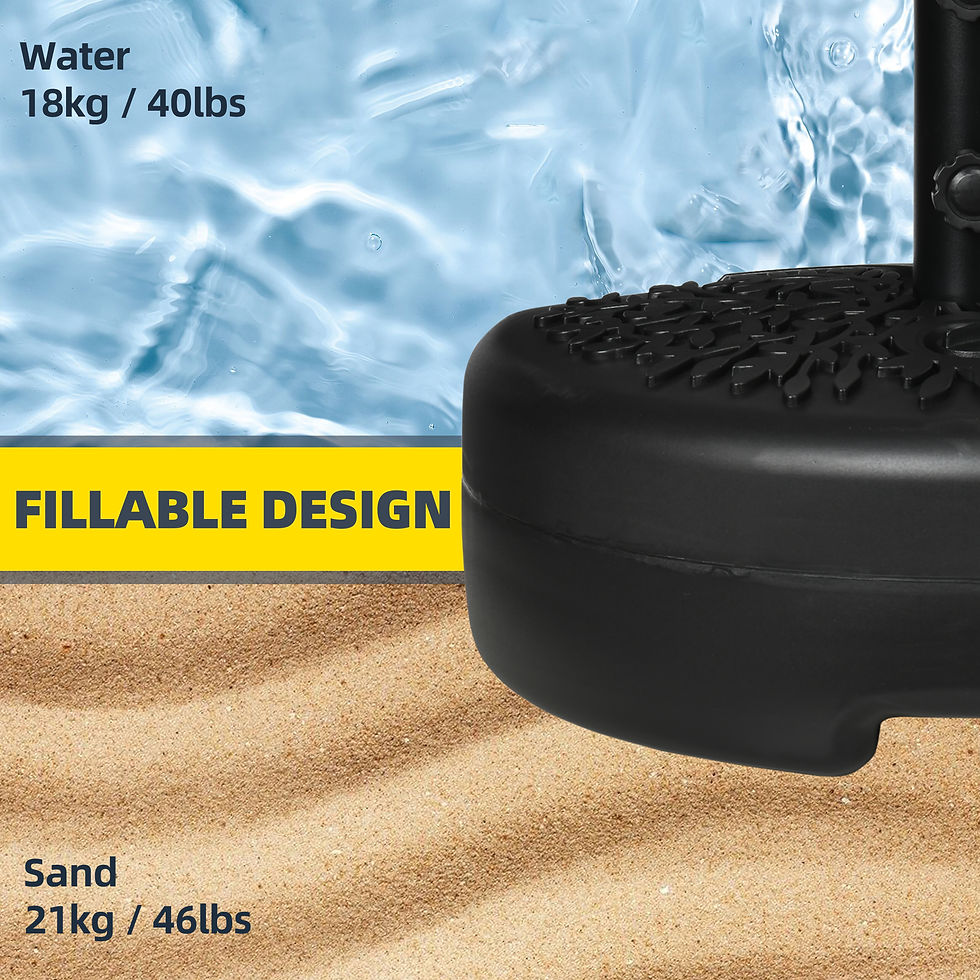 Thumbnail: Outsunny Water/Sand Fillable Half Parasol Umbrella Base - Black