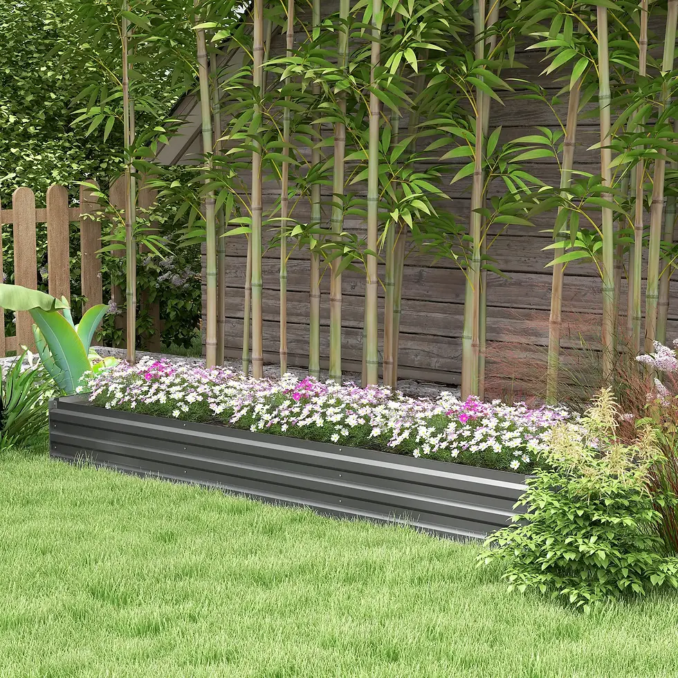 Thumbnail: Outsunny 60 x 240cm Galvanised Steel Planter, with Open Bottom