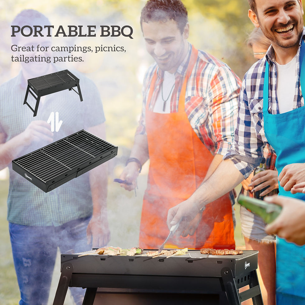 Thumbnail: Foldable Charcoal Grill - Black