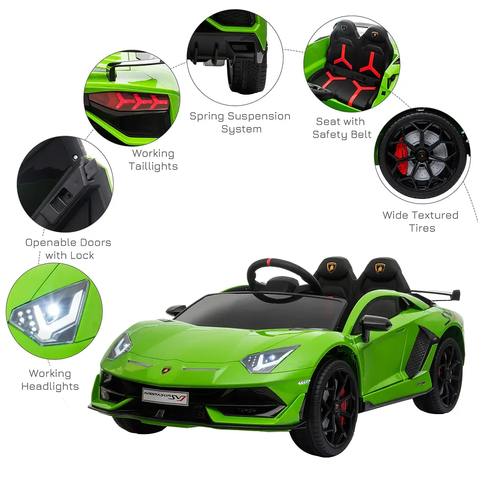 Thumbnail: HOMCOM Lamborghini SVJ 12V Kids Electric Ride On Car Sport Racing Toy RC 3-8 YO
