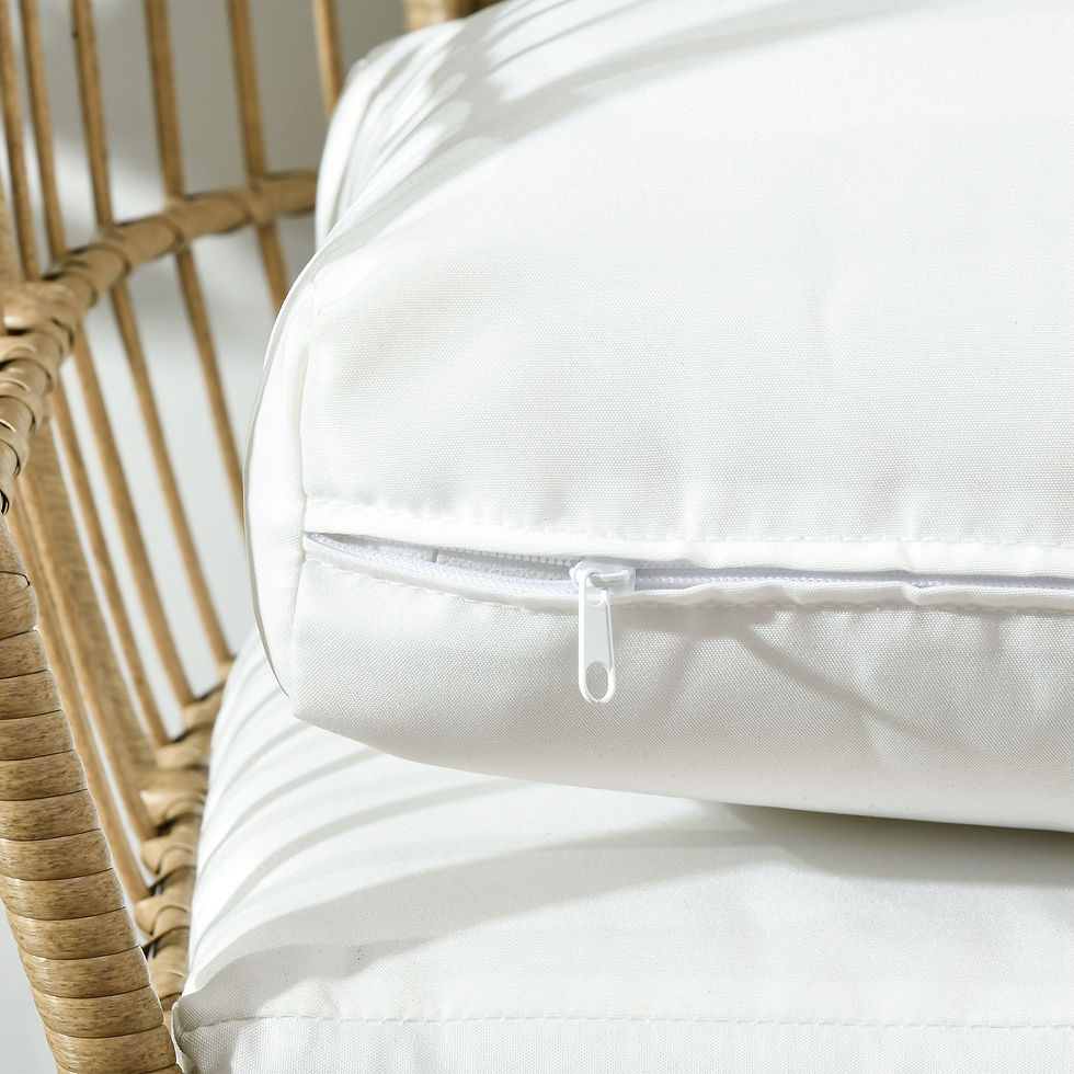Thumbnail: Outsunny Rattan Egg Chair with Cushions and Pillows, Khaki