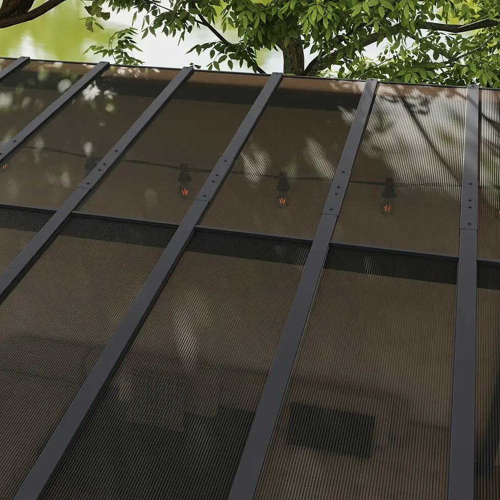 Thumbnail: Outsunny 3 x 4.3m Metal Pergola with UPF 50+ and Waterproof Polycarbonate Roof