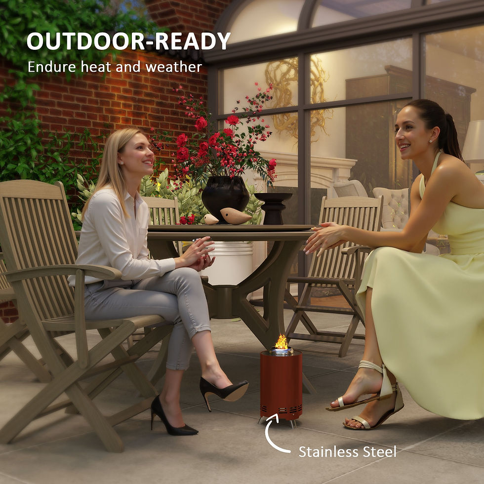 Thumbnail: Smokeless Fire Pit, 16 x 16 cm Stainless Steel Portable Wood Burning Firepit wit