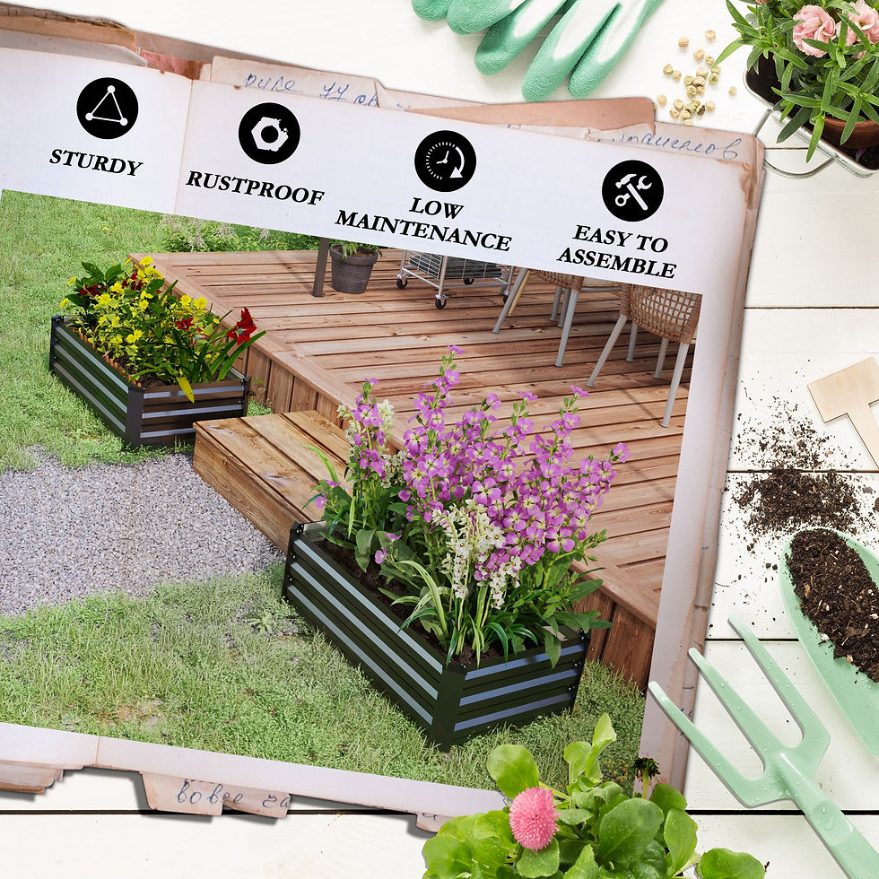 Thumbnail: Set of Two 100 x 60cm Steel Planter Boxes - Grey