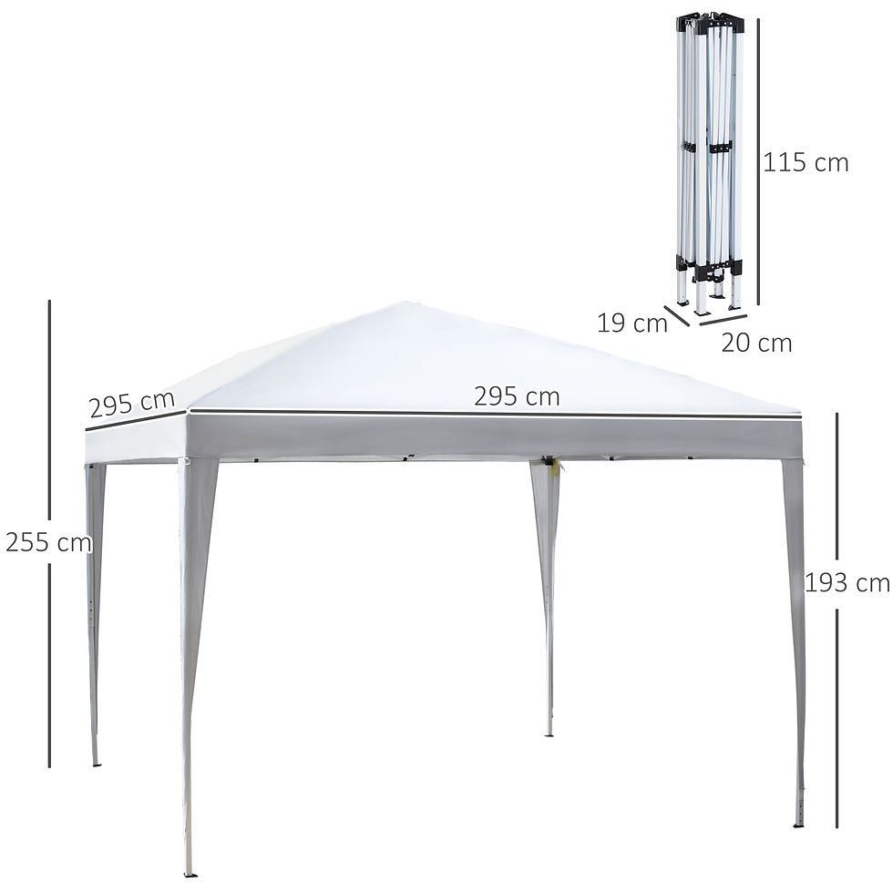 Thumbnail: 3 x 3M Garden Pop Up Gazebo Height Adjustable Marquee Party Tent Wedding Canopy