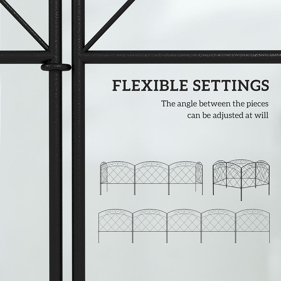 Thumbnail: 3m Decorative Metal Garden Fence - Diamond and Swirl Pattern