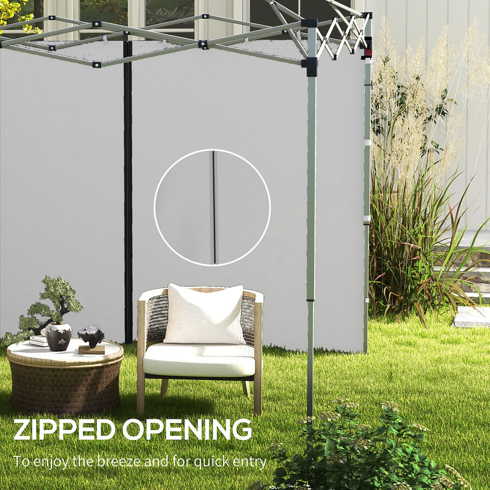 Thumbnail: Outsunny Set of Two 3 x 3(m) Replacement Zipped Gazebo Walls - Grey