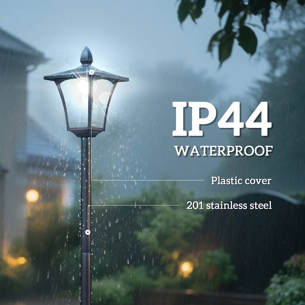 Thumbnail: Outdoor Garden Solar Post Lamp Sensor Dimmable LED Lantern Bollard Pathway 1.6M