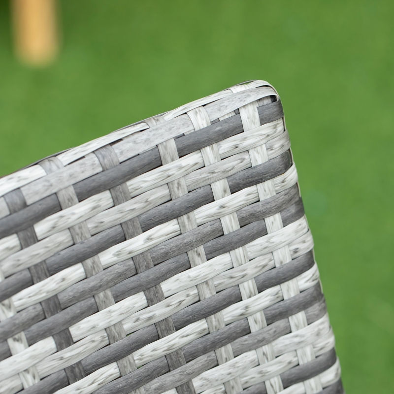 Thumbnail: HOMCOM 6 Seater Grey Rattan Garden Dining Set - 6 Chairs & Grey Glass Top Table