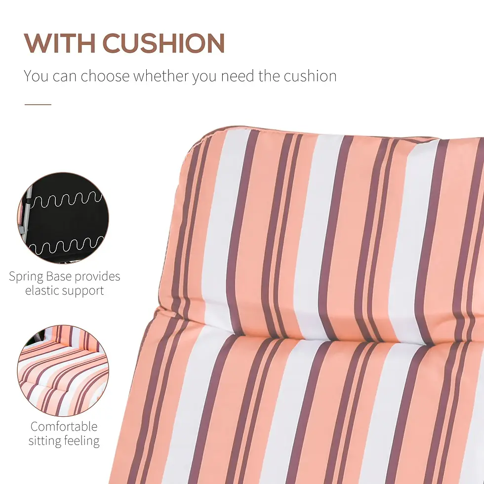 Thumbnail: Reclining Garden Chair Set of 2, 5-Level Adjustable 0-Gravity Chairs w/Cushions