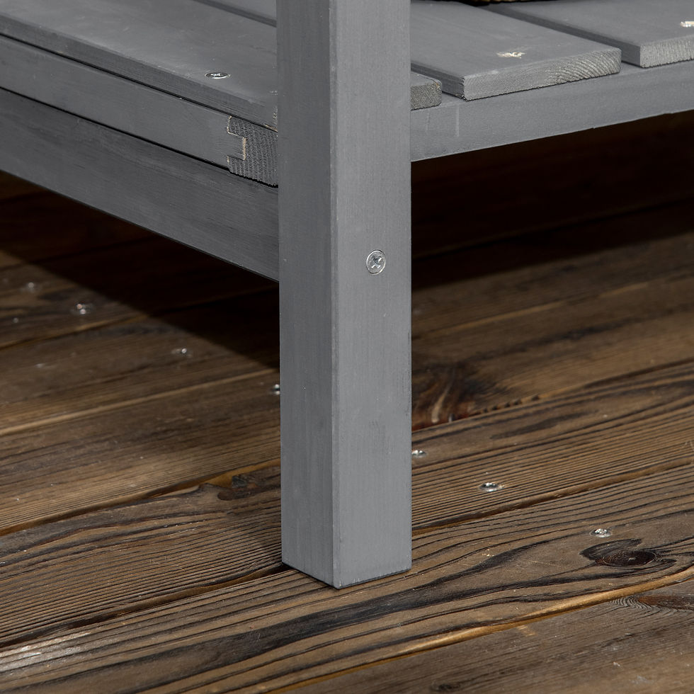 Thumbnail: Outsunny Fir Wood Raised Rectangular 8 Compartment Plant Stand Dark Grey