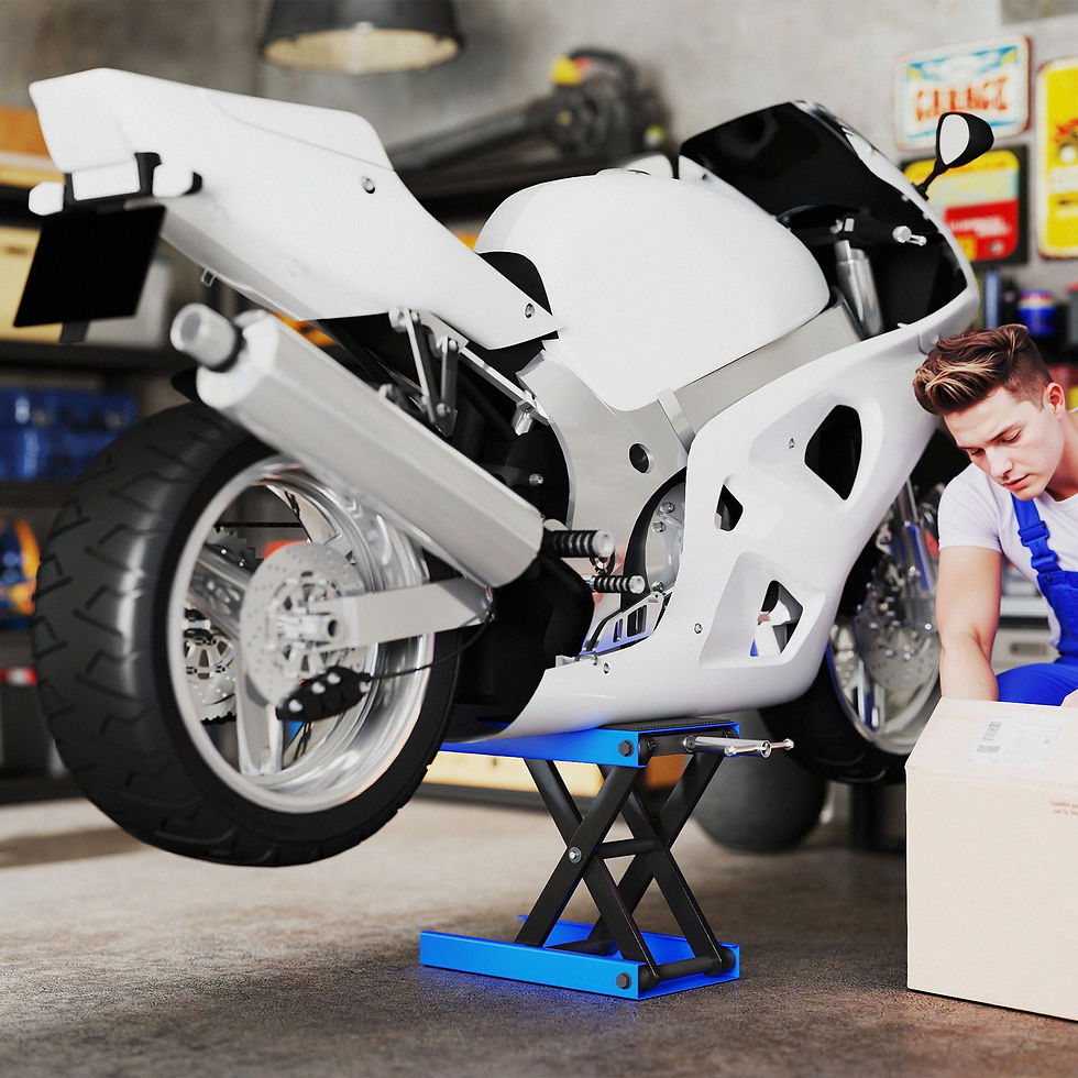 Thumbnail: 500KG Motorcycle Lift Scissor Jack, Height Adjustable Motorbike Stand with Anti-