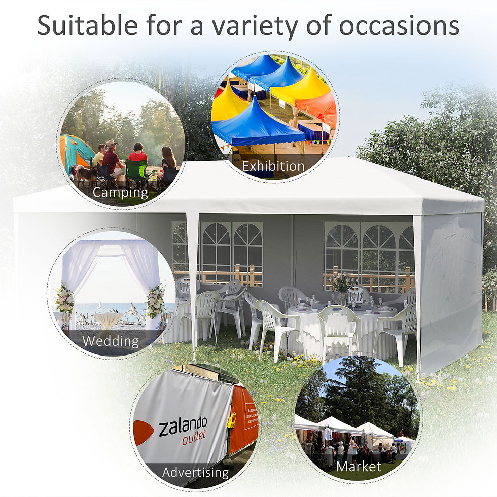 Thumbnail: 6 x 3 m Party Tent Gazebo Marquee Outdoor Patio Canopy Shelter with Windows and