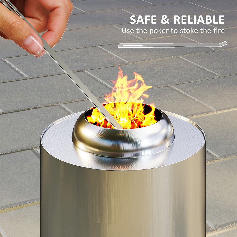 Thumbnail: Smokeless Fire Pit, 16 x 16 cm Stainless Steel Portable Wood Burning Firepit wit