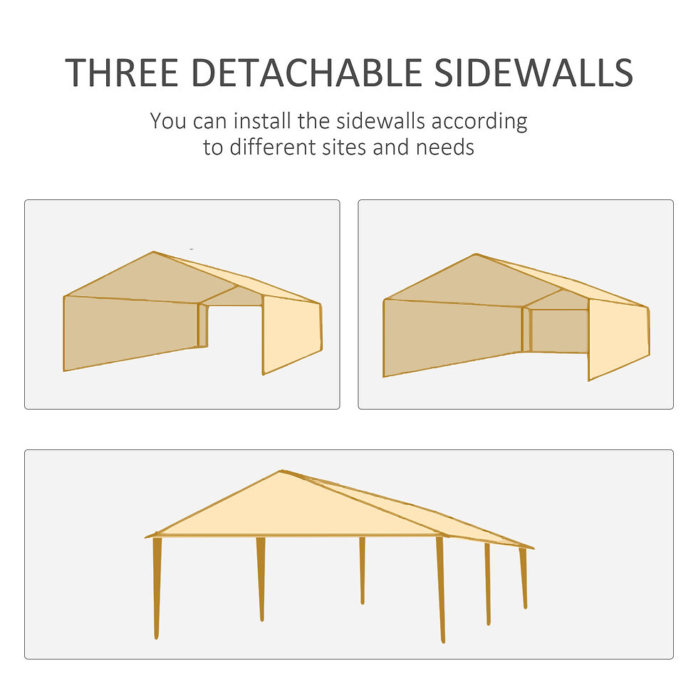 Thumbnail: 6x3 m Party Tent Gazebo Marquee Outdoor Patio Canopy Shelter with Windows and Si