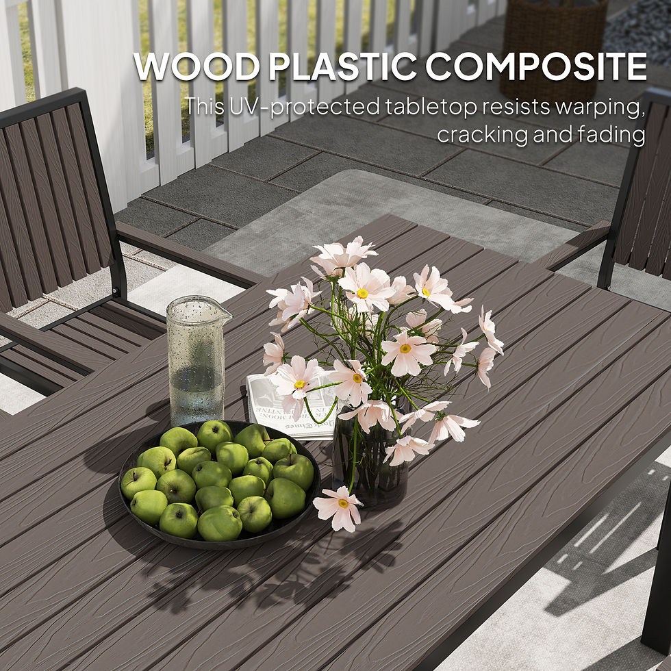 Thumbnail: 6 Seater Garden Dining Set with Stackable Chairs, Aluminium Frame, Rectangular P