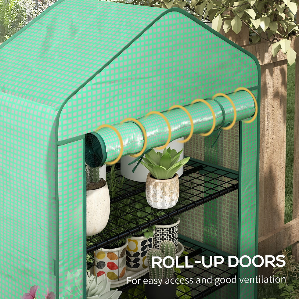 Thumbnail: Outsunny Four-Tier Mini Greenhouse, with Reinforced Plastic Cover