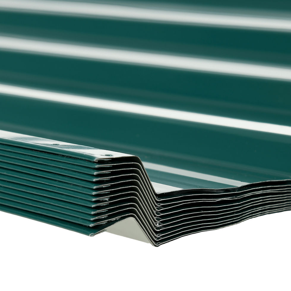 Thumbnail: Set of 12 Corrugated Steel Roof Sheet Panels - Green