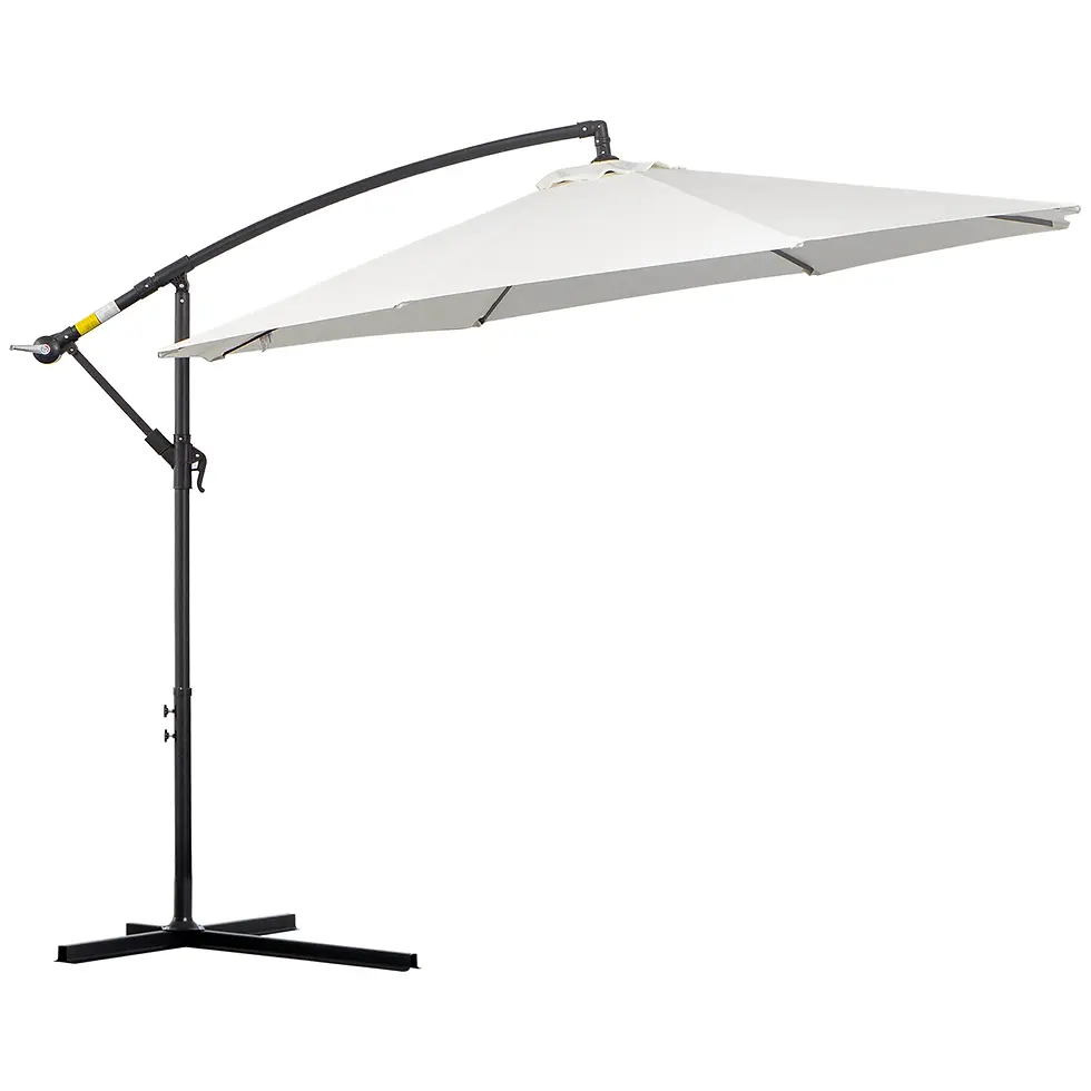 Thumbnail: Outsunny 3M Banana Umbrella Parasol - Cream White