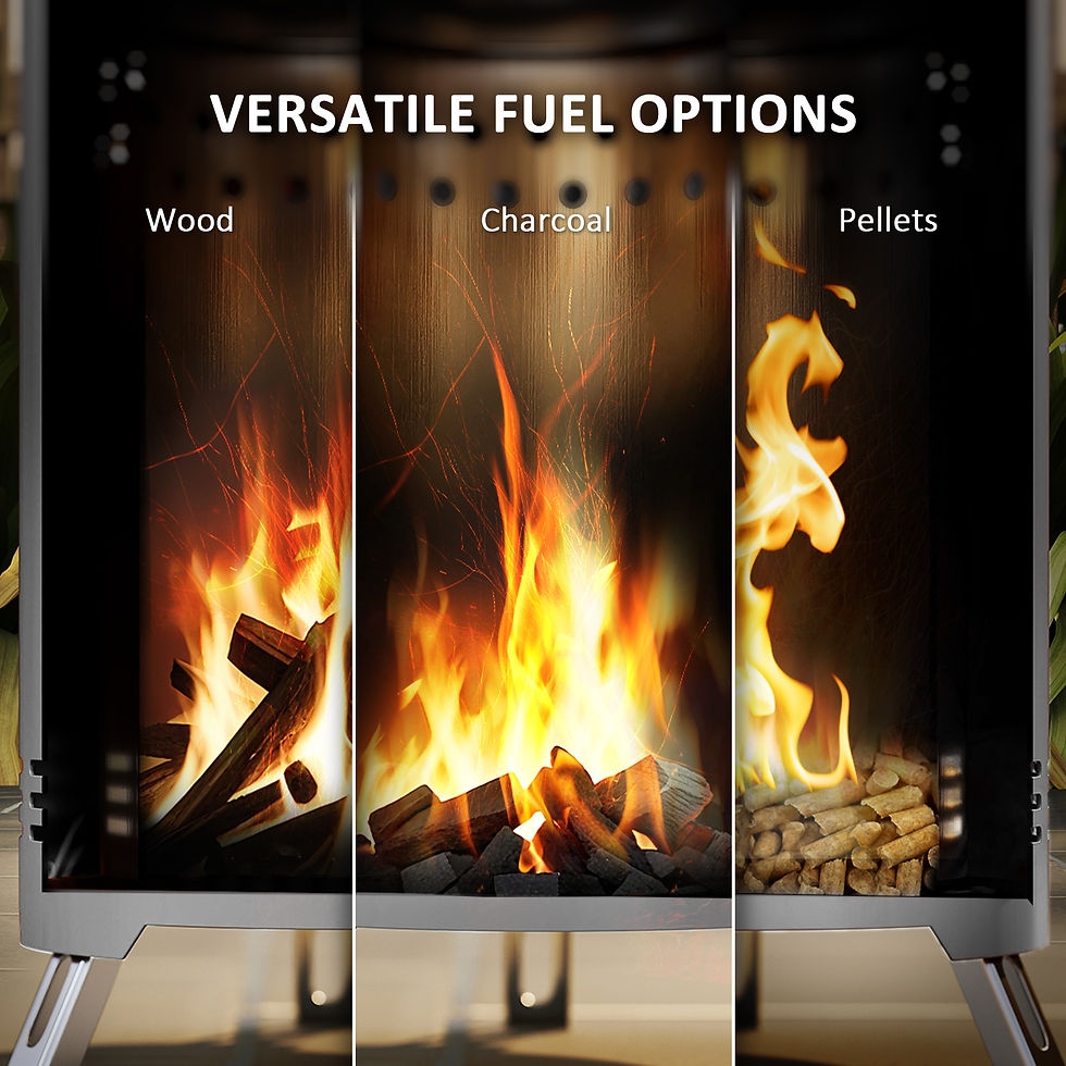 Thumbnail: Smokeless Fire Pit, 16 x 16 cm Stainless Steel Portable Wood Burning Firepit wit