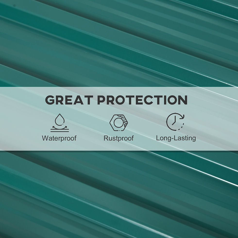 Thumbnail: Set of 12 Corrugated Steel Roof Sheet Panels - Green