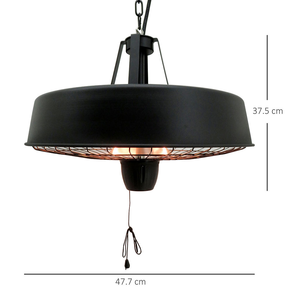 Thumbnail: Adjustable Power 1000/2500W Infrared Halogen Electric Patio Light Heater, Ceilin