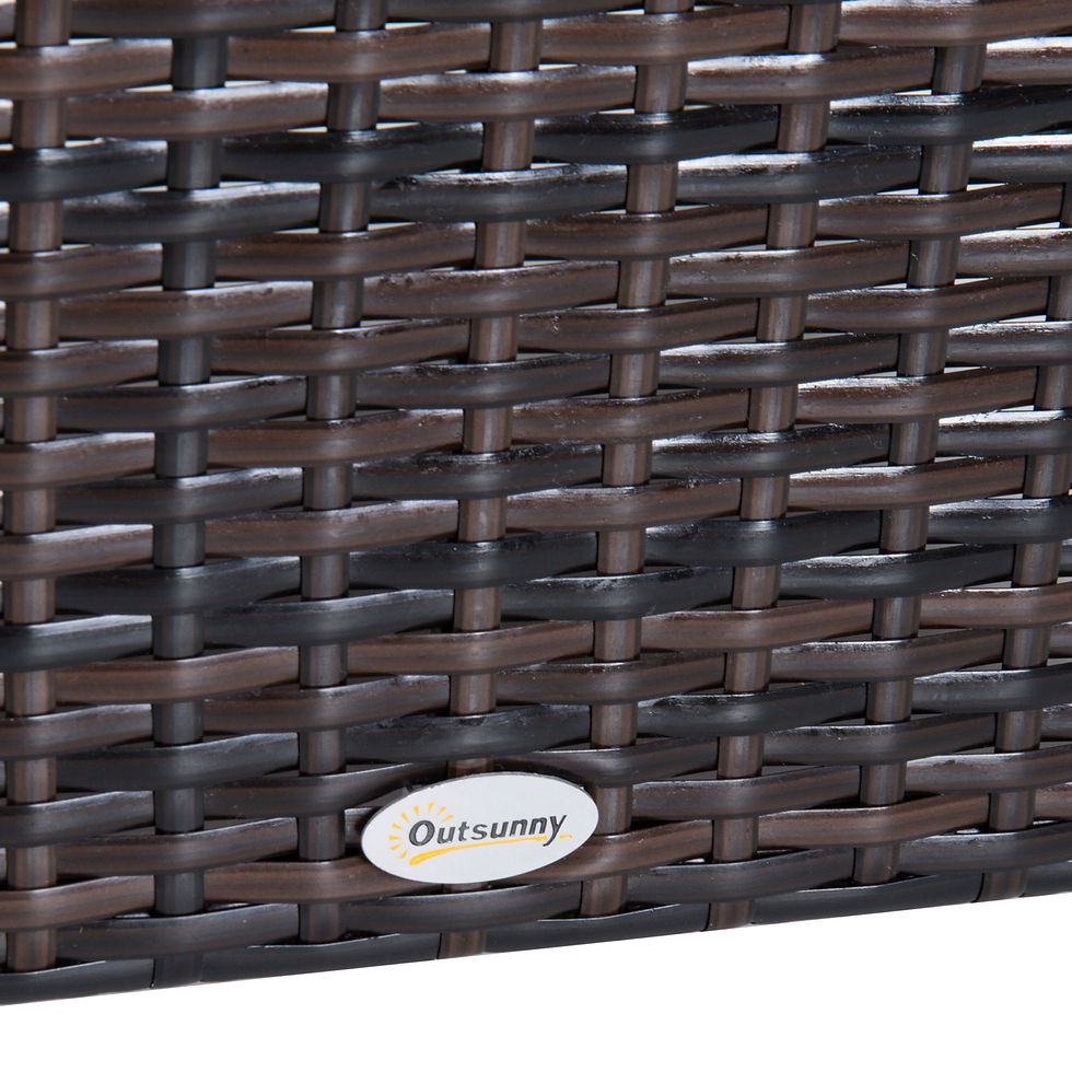 Thumbnail: Rattan Footstool Wicker Ottoman with Padded Seat Cushion Outdoor Patio Furniture
