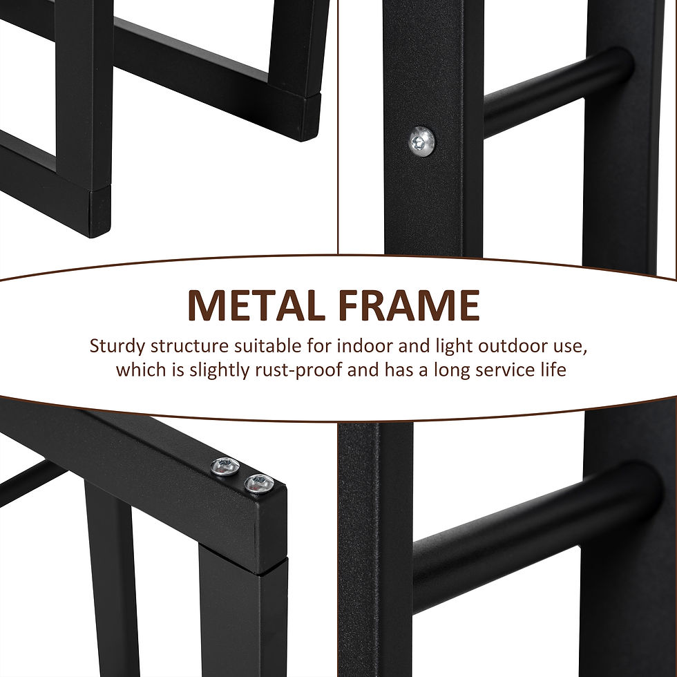 Thumbnail: Metal Firewood Log Holder Tall Firewood Rack Indoor Outdoor Fireplace Wood Stora