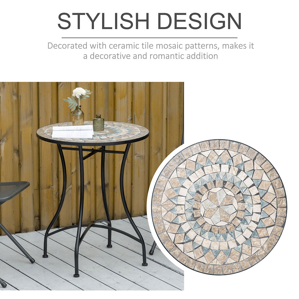 Thumbnail: Φ60cm Mosaic Outdoor Patio Table - Green