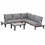 Thumbnail: Outsunny 4 Pieces Aluminium Garden Furniture Set L Shape Sofa Set Tables Grey