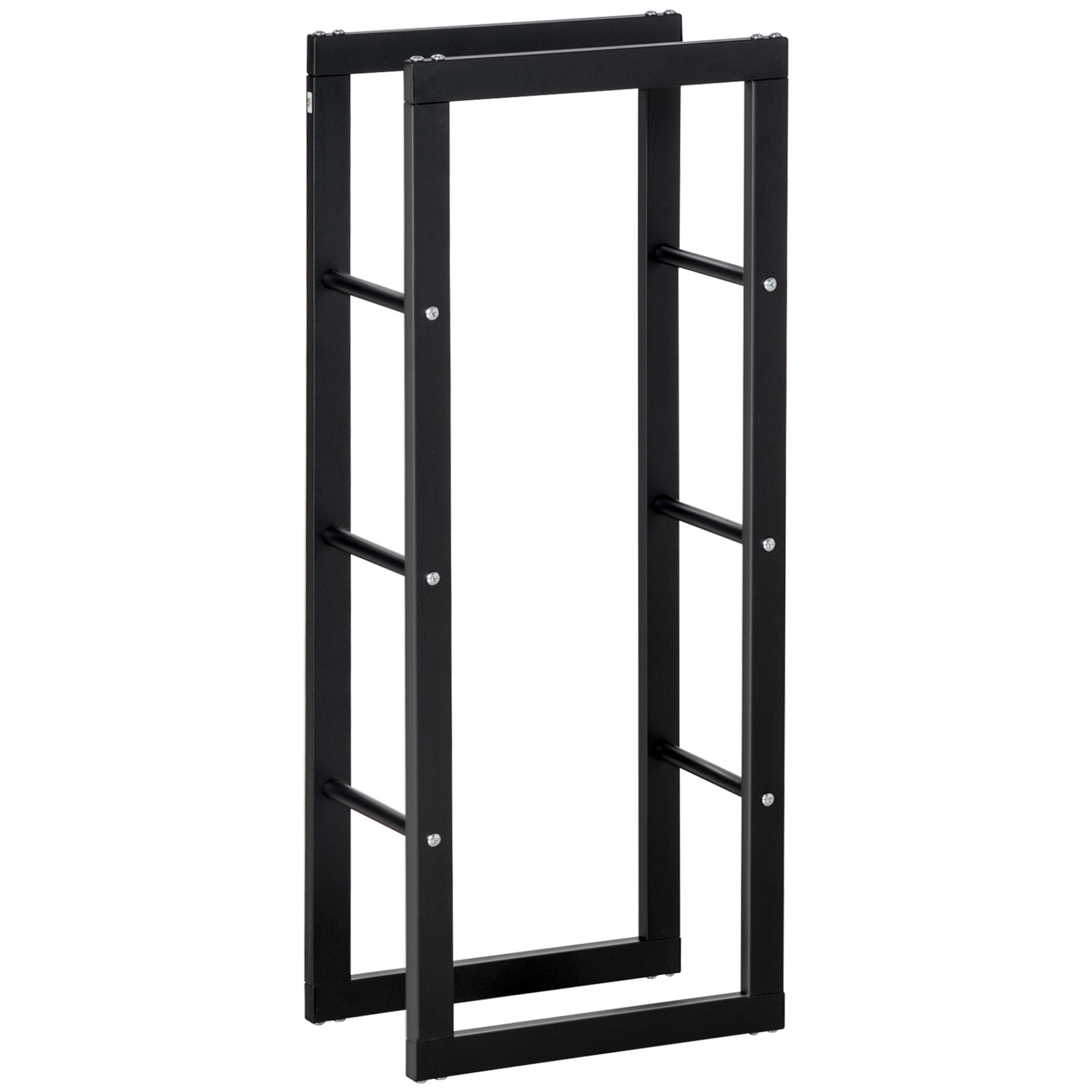 Metal Firewood Log Holder Tall Firewood Rack Indoor Outdoor Fireplace Wood Stora