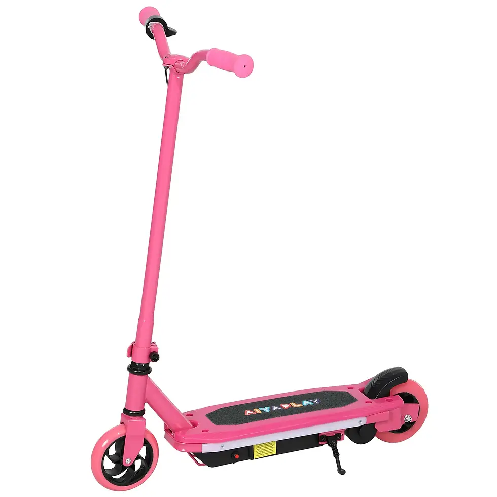 Thumbnail: Pink Electric Scooter for Kids w/ Rainbow Lights & Electric Brake (Ages 6-14)