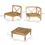 Thumbnail: Outsunny 6 PCS Elegant Wood Frame Outdoor Patio Dining Set w/ Cushions - Cream