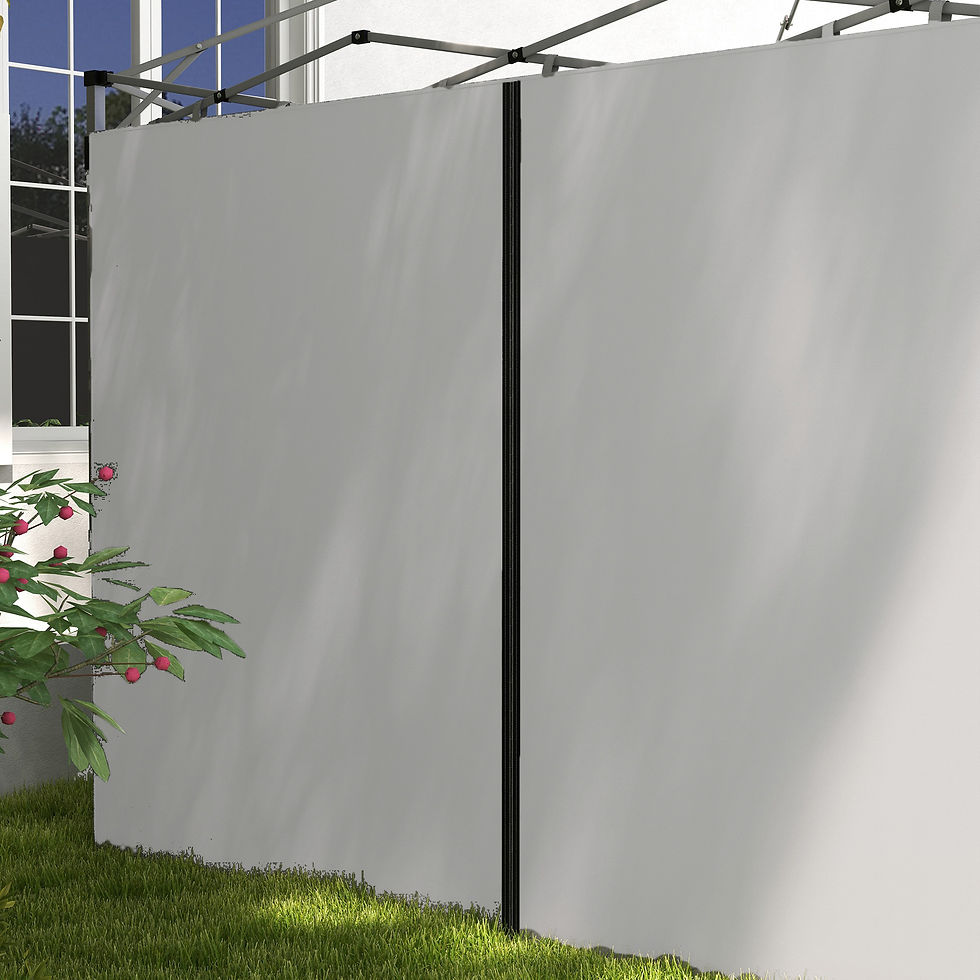 Thumbnail: Outsunny Set of Two 3 x 3(m) Replacement Zipped Gazebo Walls - Grey