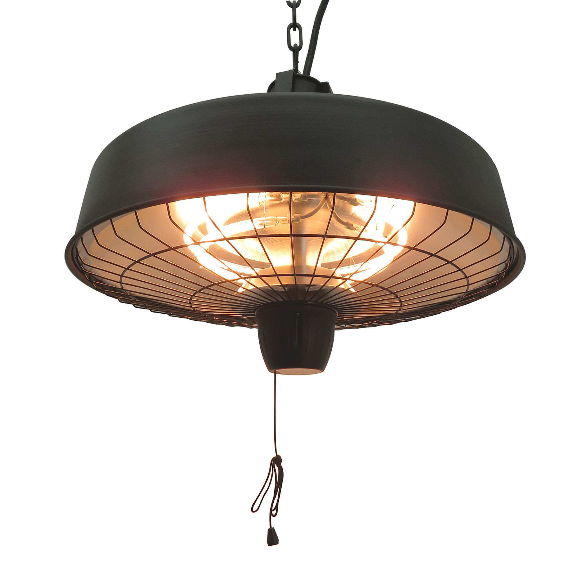 Adjustable Power 1000/2500W Infrared Halogen Electric Patio Light Heater, Ceilin