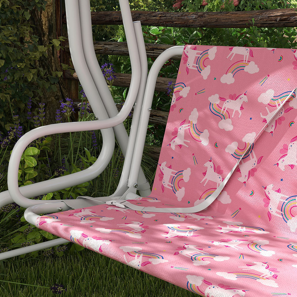 Thumbnail: Kids Porch Swing, 2-Seater Patio Swing Bench Hammock with Seat Belts, Adjustable